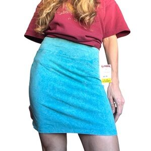 American Eagle Outfitters Turquoise Mini Fitted Pencil Skirt